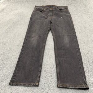 Levis 505 Jeans Mens 38x32 Regular Fit Straight Leg Faded Black